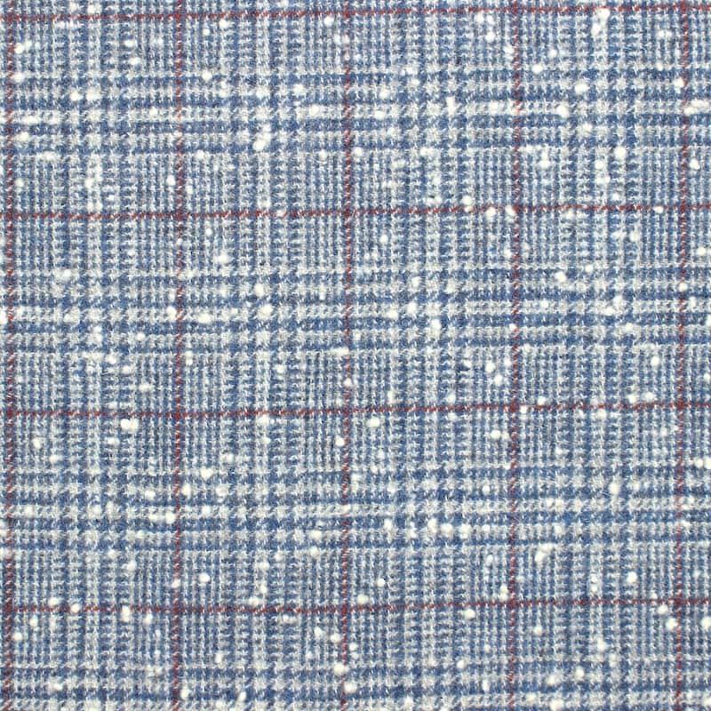 Checkered wool - blue / grey 