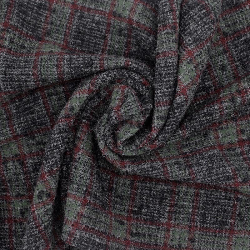 Checkered wool - khaki / black 