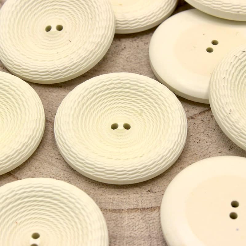 Button with wicker effect - off-white