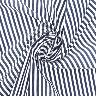 Striped fabric - navy blue and white 