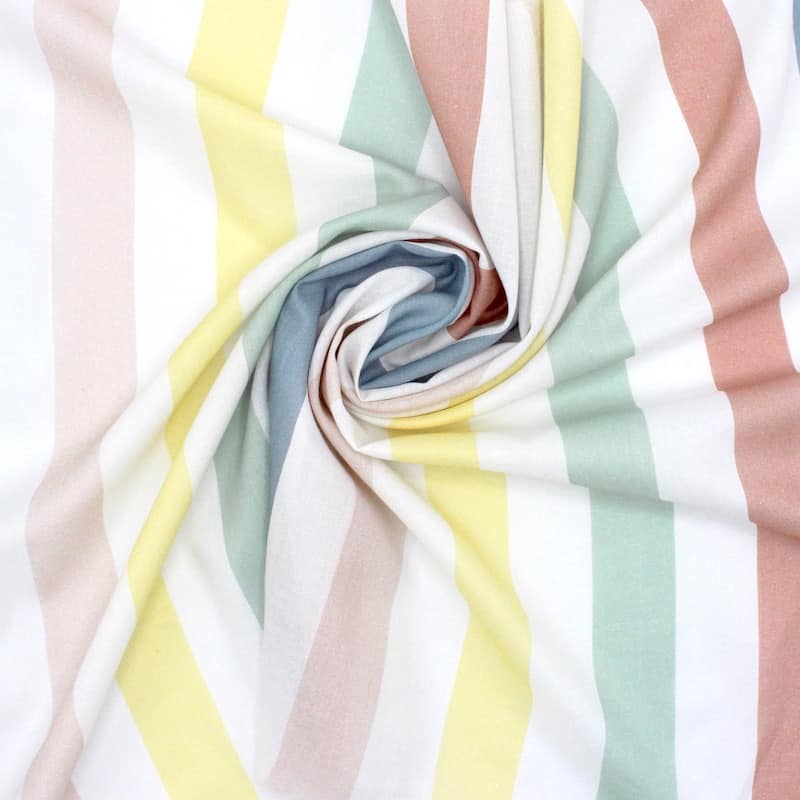 Striped cotton veil - multicolor
