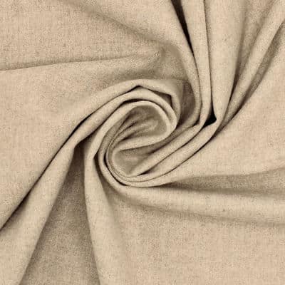 Tissu polyester toucher coton jaspé - beige