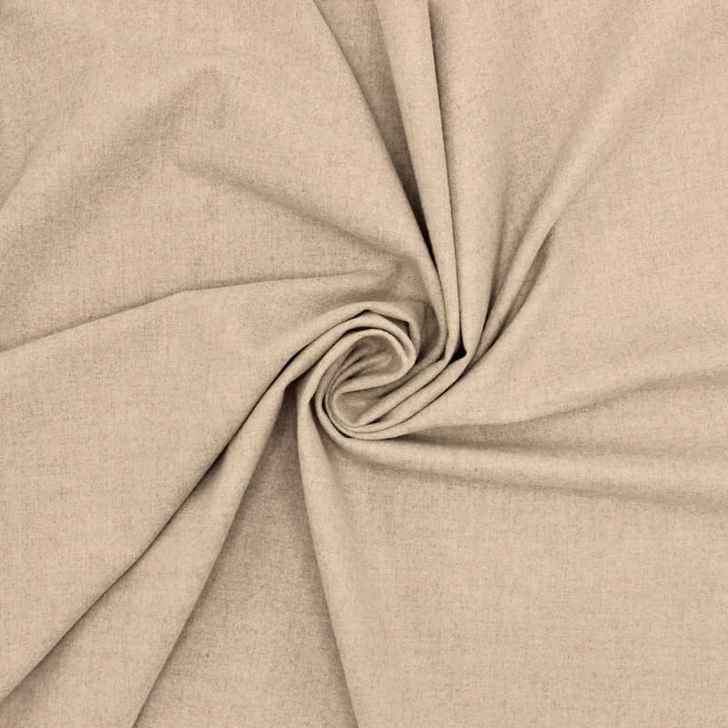 Polyester fabric with texture of marbled cotton - beige