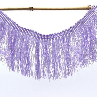 Braid trim with fringes - lilac