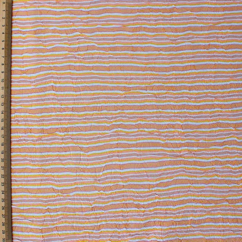 Beige polyester fabric with lines