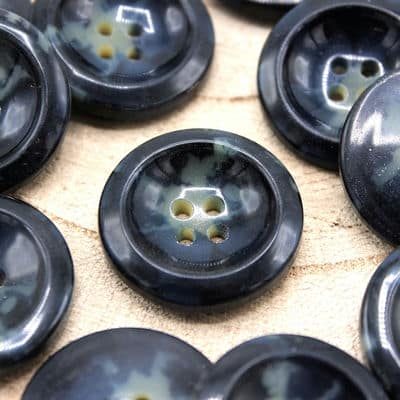 Marbled button - navy blue