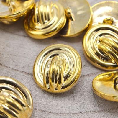 Bouton fantaisie ovale aspect métal doré