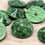 Marbled vintage button - green