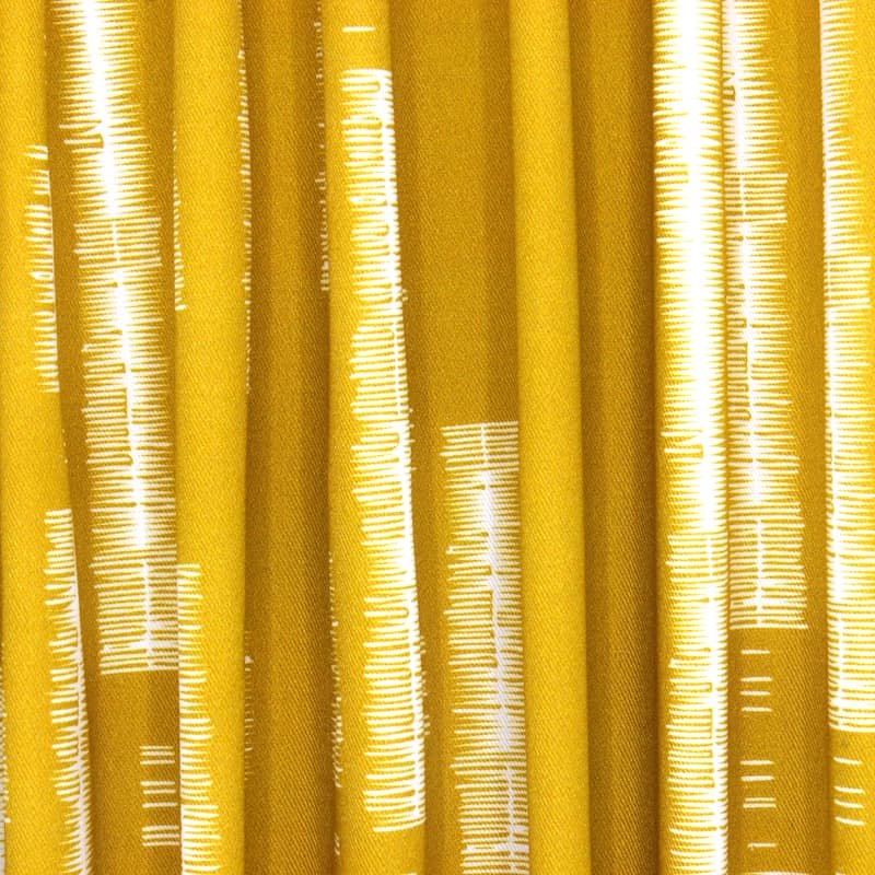 Katoen met keperbinding & grafische print - geelbruin 