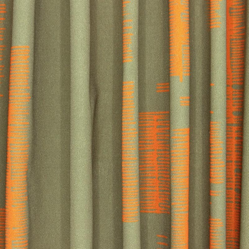 Cotton with twill weave & graphic print - khaki / orange