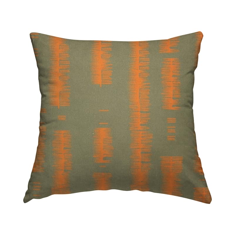 Cotton with twill weave & graphic print - khaki / orange