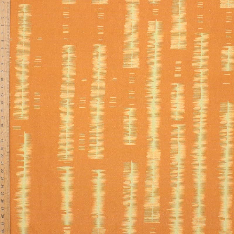 Tissu coton sergégraphique - rouille/anis