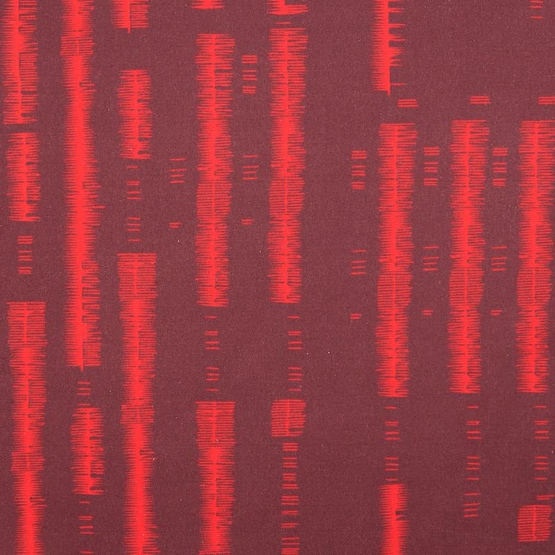 Katoen met keperbinding & grafische print - bordeaux / rood