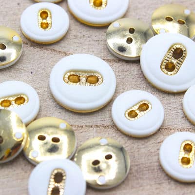 Round button - white and gold