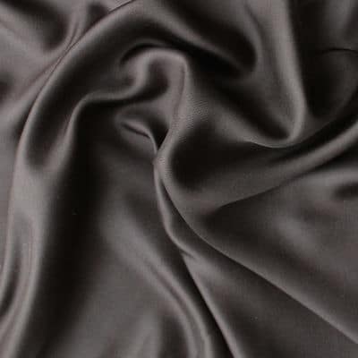 Silk twill fabric - plain shiny brown