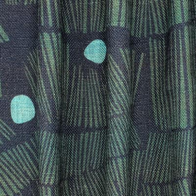 Fabric in viscose and linen graphic print - green