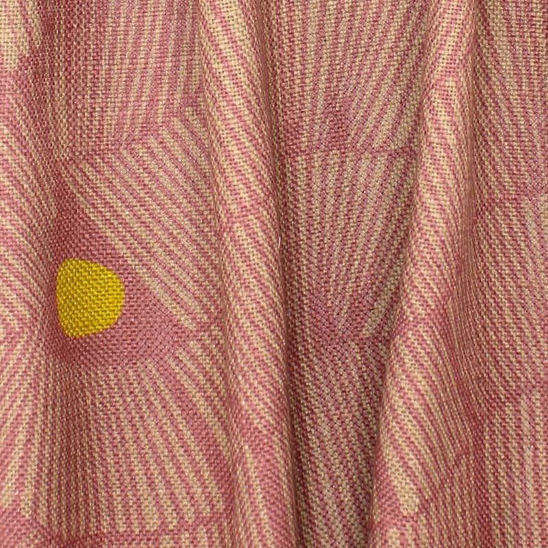 Tissu viscose et lingraphique -beige/rose balai