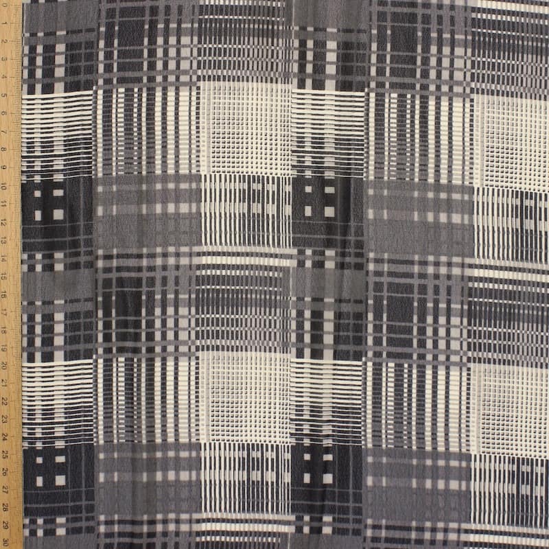 Checkered polyester veil - grey / black