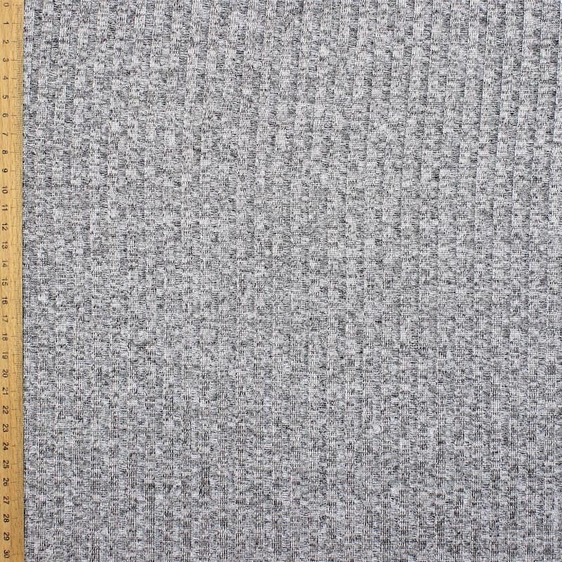 Ribbed knit fabric - grey