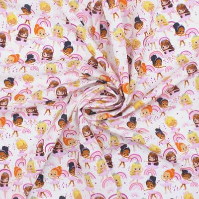 Cotton with ballerinas - multicolor
