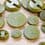 Round resin button - olive green