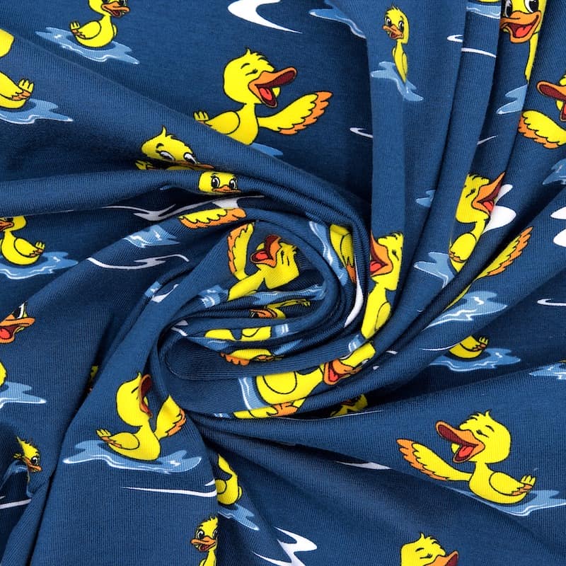Tissu jersey canard - marine