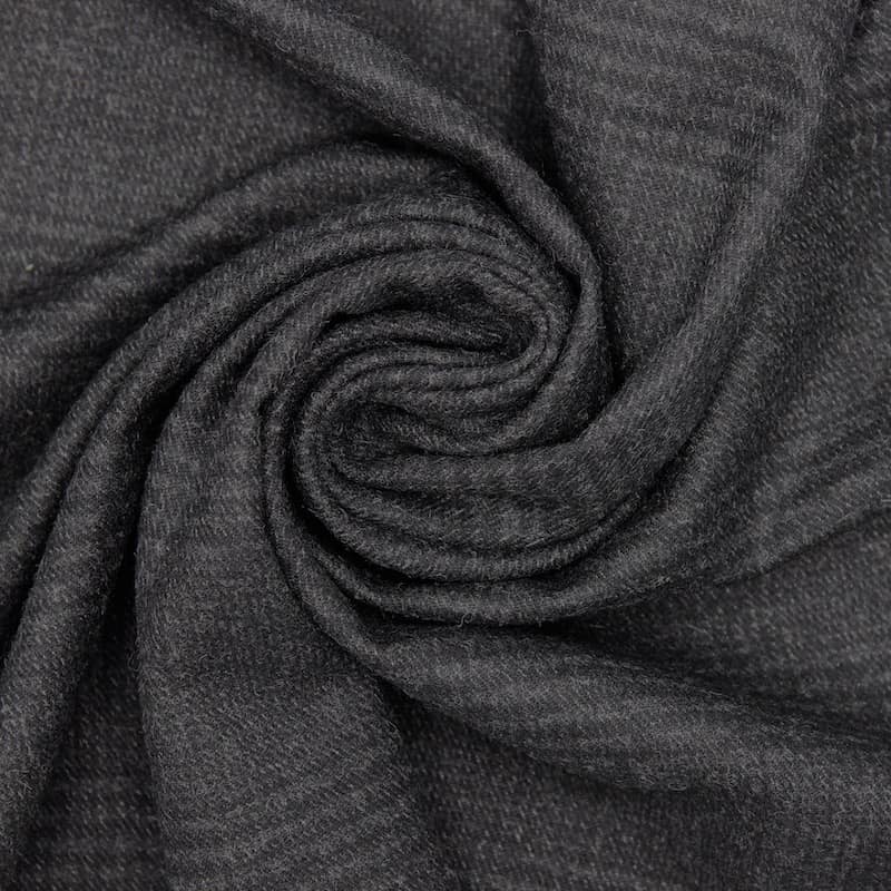 Checkered fabric 100% wool - antracite