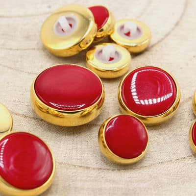 Metal button - gold and red