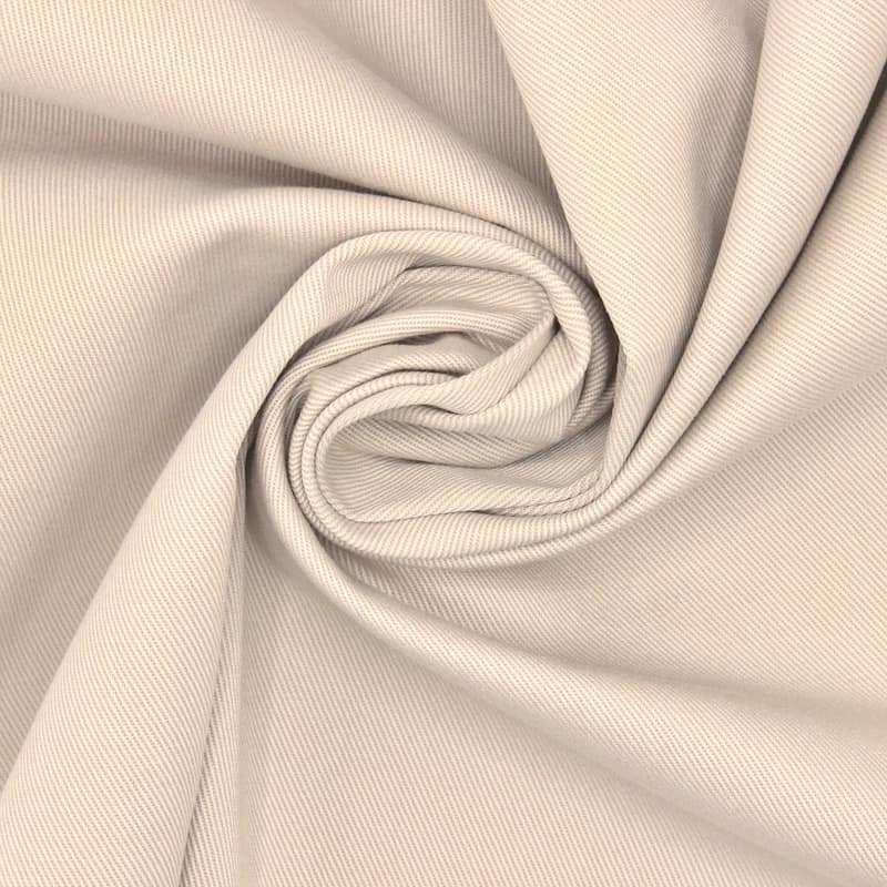 Extensible cotton twill fabric - beige