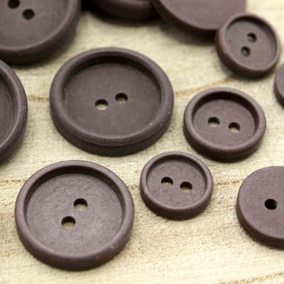 Round resin button - eggplant-colored