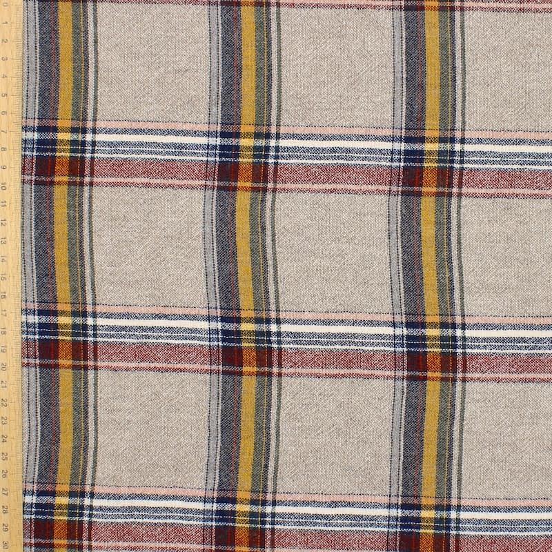 Checkered wool fabric - multicolor