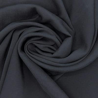 Extensible twill fabric with washed silk aspect - navy blue 
