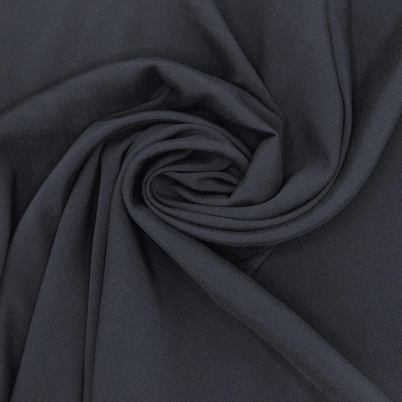 Rekbare twill stof aspect van voorgewassen zijde - marineblauw