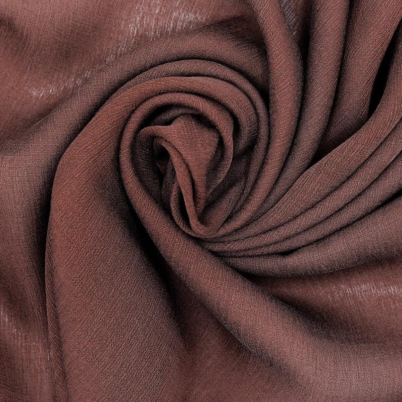 Washed silk veil fabric - brown