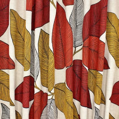 Fabric with linen aspect background - red