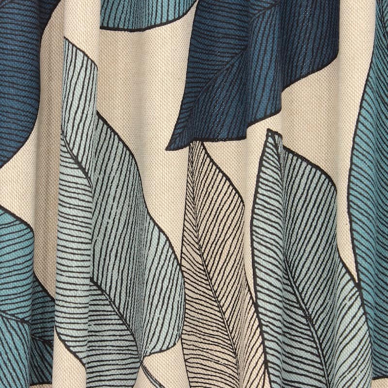 Fabric with linen aspect background - blue