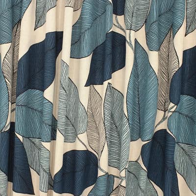 Fabric with linen aspect background - blue