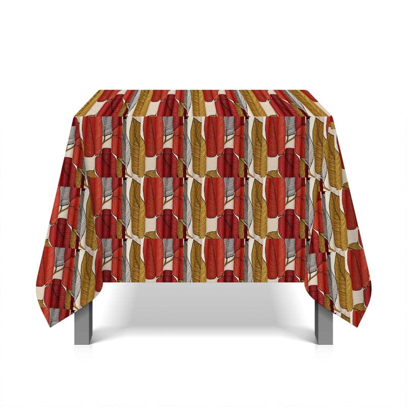 Fabric with linen aspect background - red