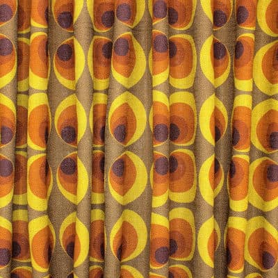 Fabric in viscose en linen - mustard yellow