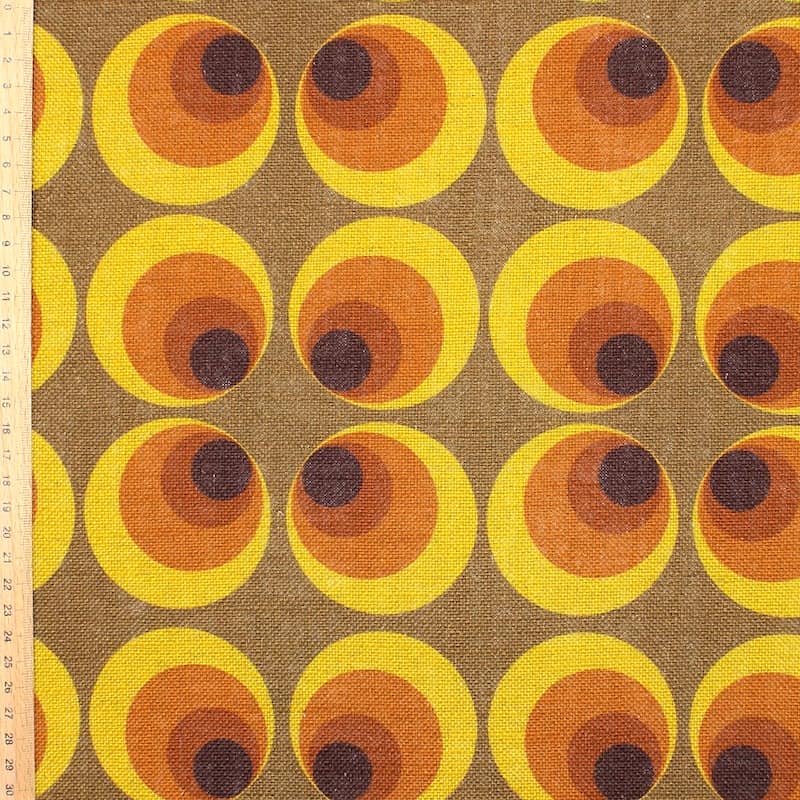 Fabric in viscose en linen - mustard yellow