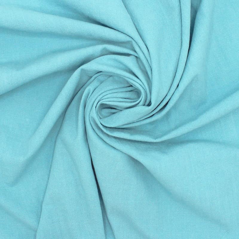 Tissu coton crushed - turquoise