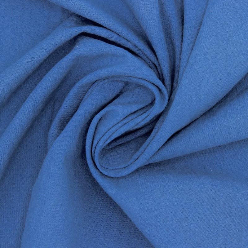 Tissu coton crushed - bleu