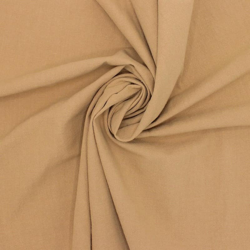 Crushed cotton fabric - camel