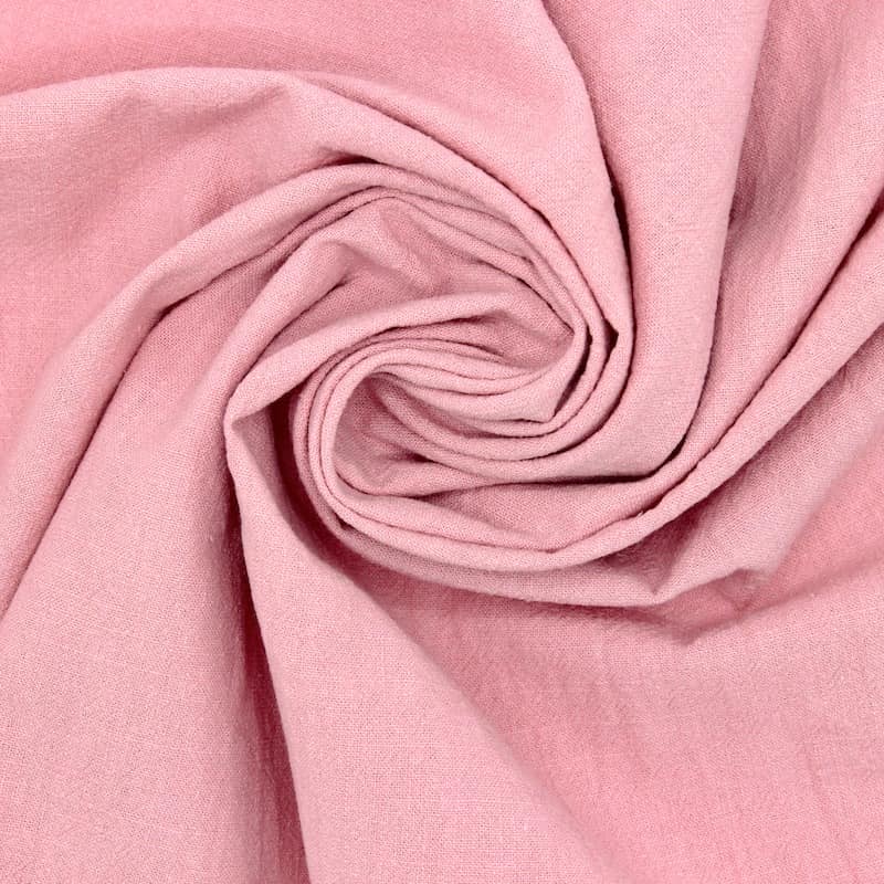Tissu coton crushed - bois de rose