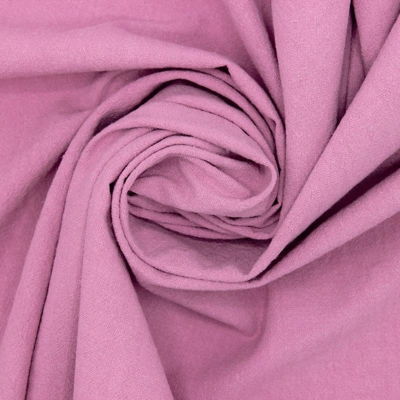 Tissu coton crushed - rose balais