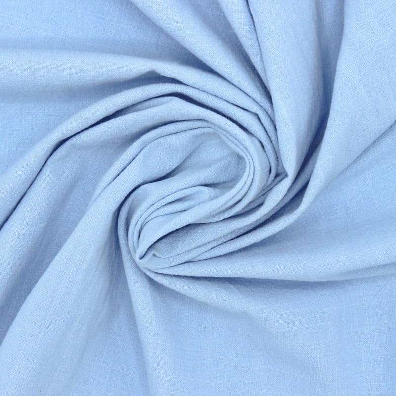 Crushed cotton fabric - sky blue