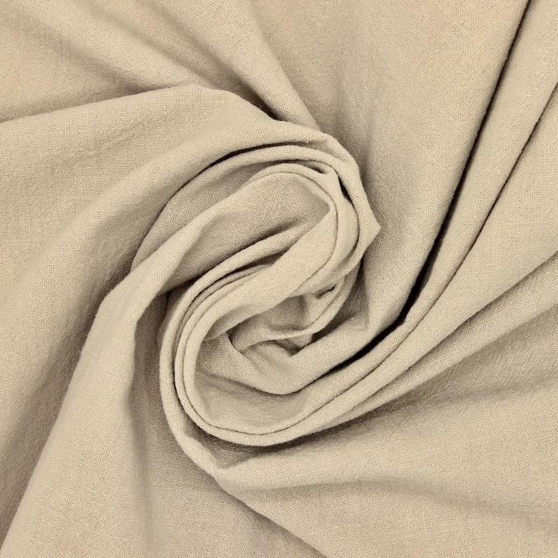 Tissu coton crushed - beige