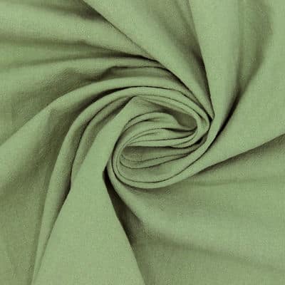 Tissu coton crushed - vert mousse