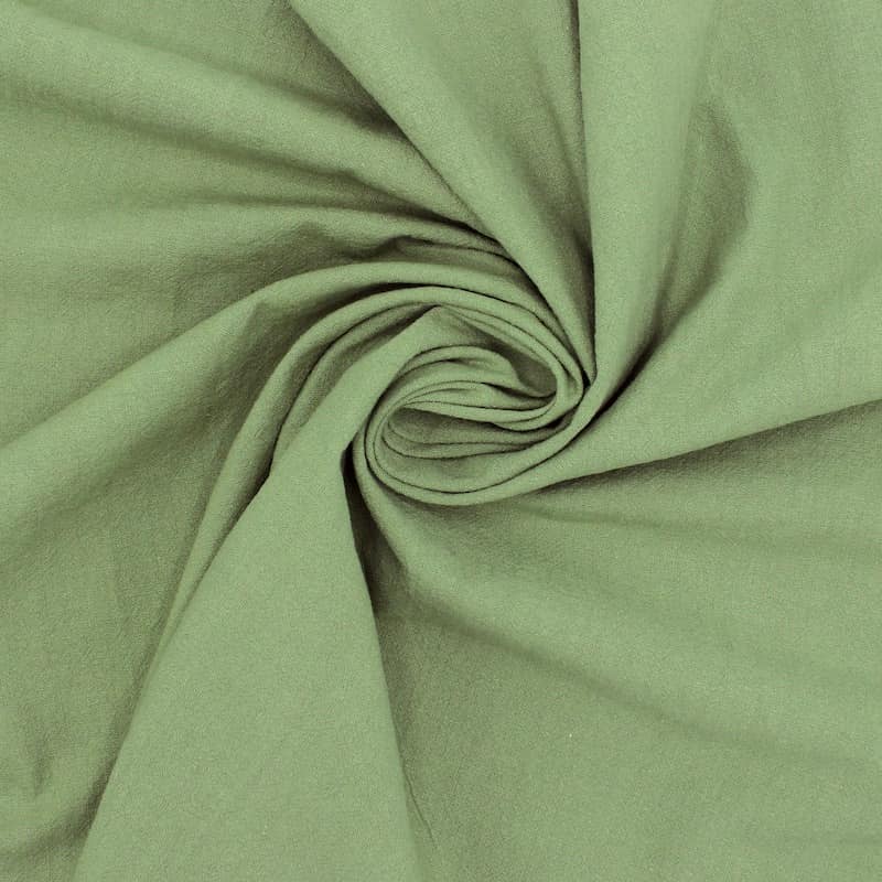 Crushed cotton fabric - moss green