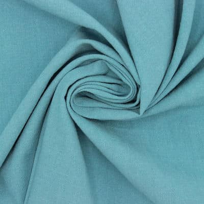 Tissu coton crushed - bleu paon
